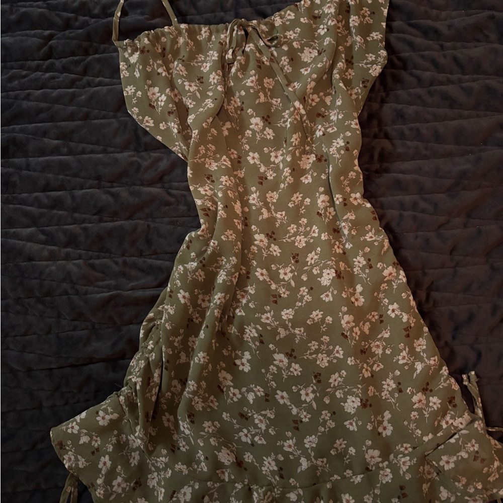 Forever 21 Olive Floral Mini Dress
